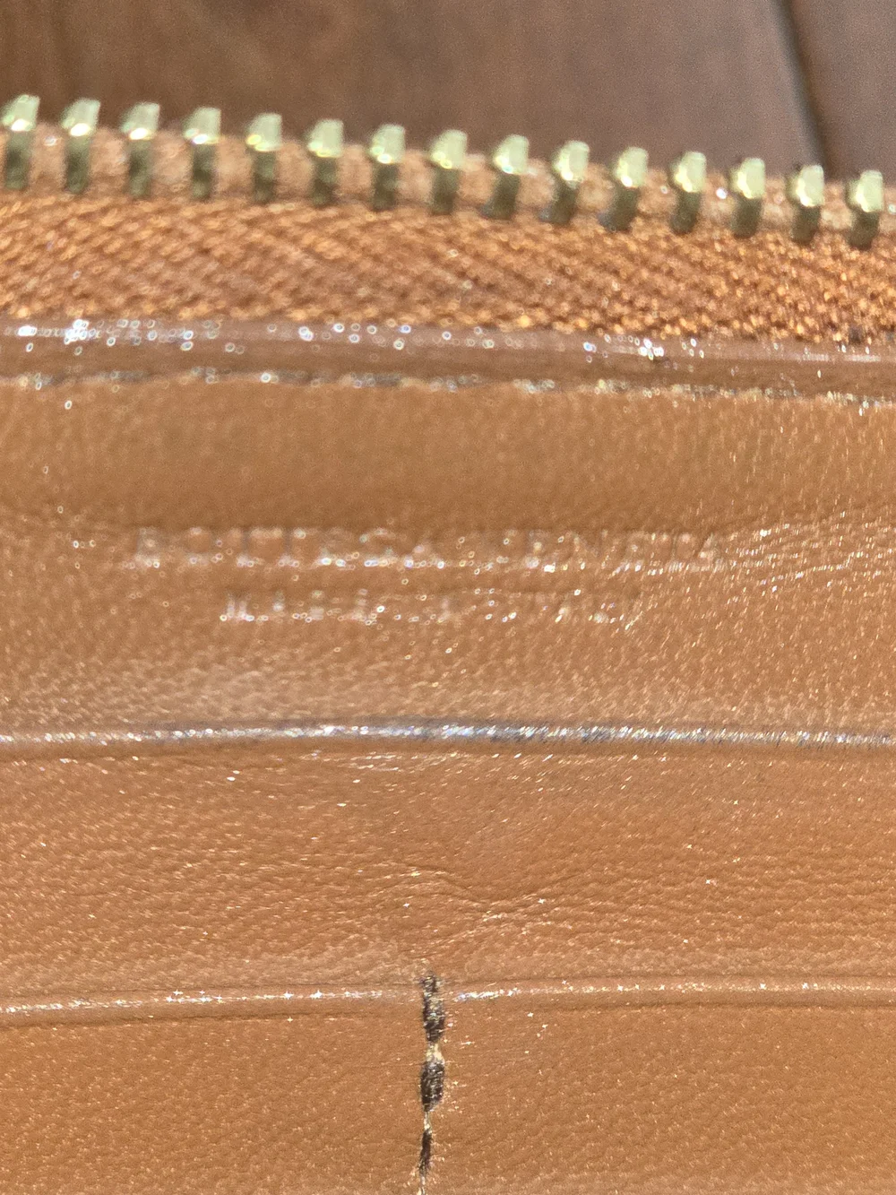 Genuine Bottega Veneta Woven Zip-Around NAPPA Leather Intrecciato Wallet, EUC